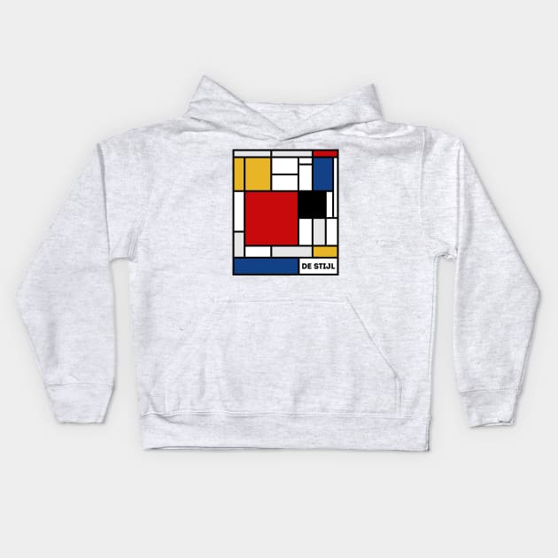 De Stijl Color Blocks Kids Hoodie by marieltoigo